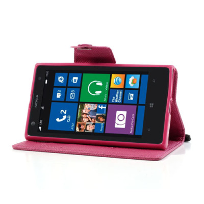 Кожени калъфи Кожени калъфи за Nokia Кожен калъф тефтер със стойка и връзка MLT за Nokia Lumia 1020 тъмно розов